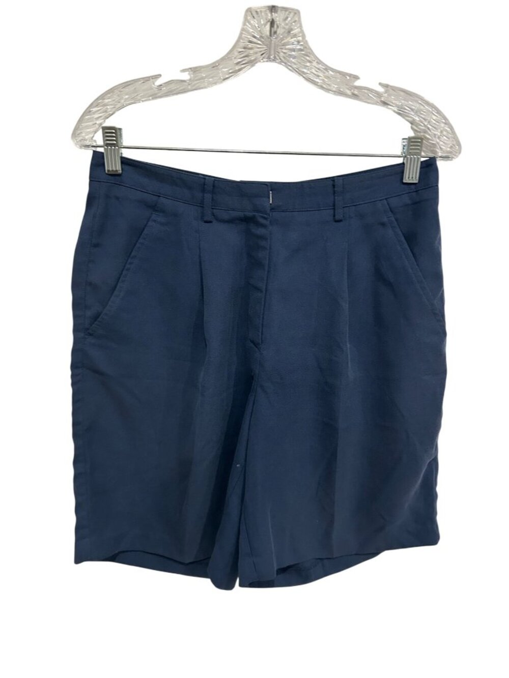 Nike Golf Navy Blue Rayon Blend Pleated Front Casual Shorts SZ M Preppy Golfcore